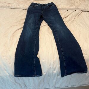 Good American Dark Blue Flare Jeans